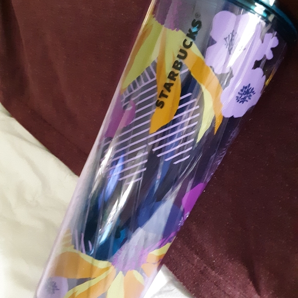 STARBUCKS LTD ED SPRING FLORAL DRINK CUP WITH STRAW! - Picture 2 of 10